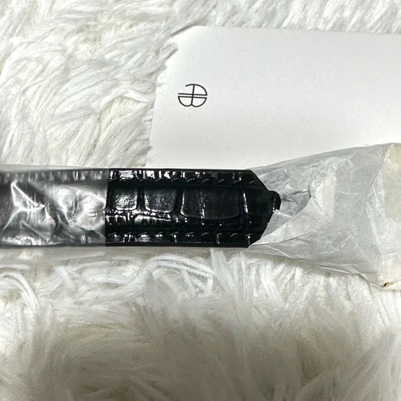 Anine Bing Nicola Belt Embossed in Black and Gold XS/S (NWT) - Picture 8 of 9